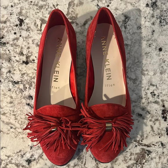 Anne Klein Red Flats with Tassel Details - Picture 4 of 6